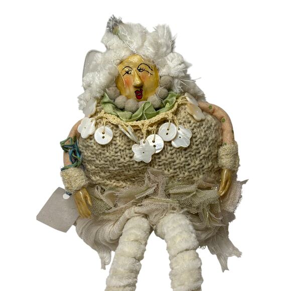 Phyllis Vaughn V Originals Whimsical Art Doll OOAK w Tag Cream Shelf Sitter - Picture 1 of 8